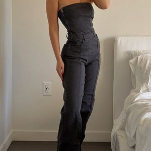 ZARA CORSET JUMPSUIT DENIM